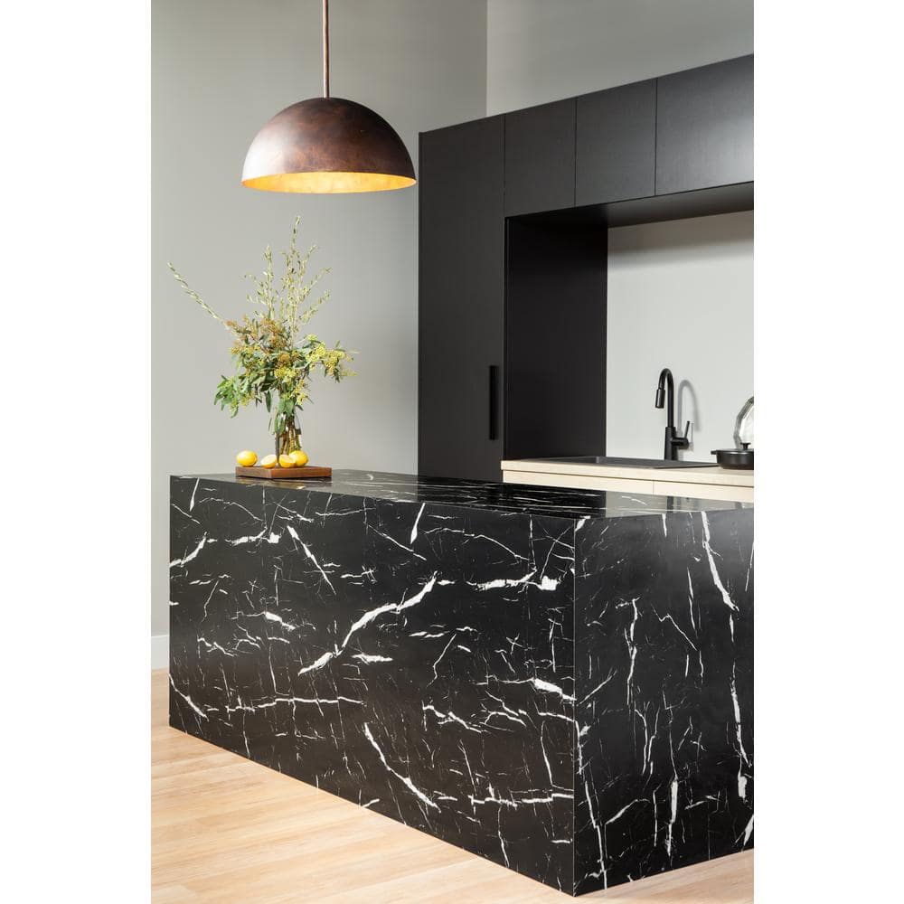 4 ft. x 8 ft. Laminate Sheet in 180fx Nero Marquina with SatinTouch Finish - Hercitys