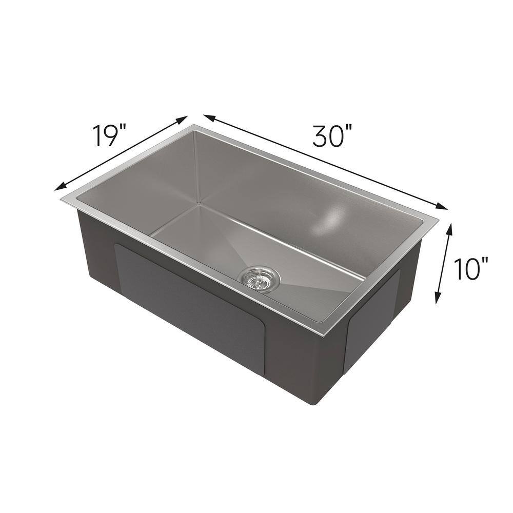 30 in. Multifunctional Undermount Single Bowl Nano Gray Stainless Steel Kitchen Sink (Sink Only) - Hercitys