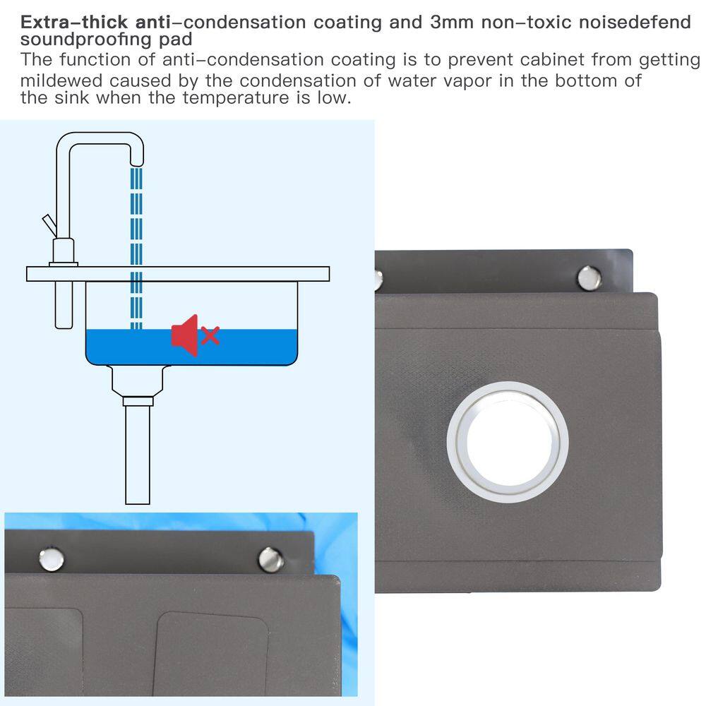 30 in. Drop-In/Undermount Single Bowl 16 Gauge Silver Stainless Steel Kitchen Sink with Faucet and Soap Dispenser - Hercitys