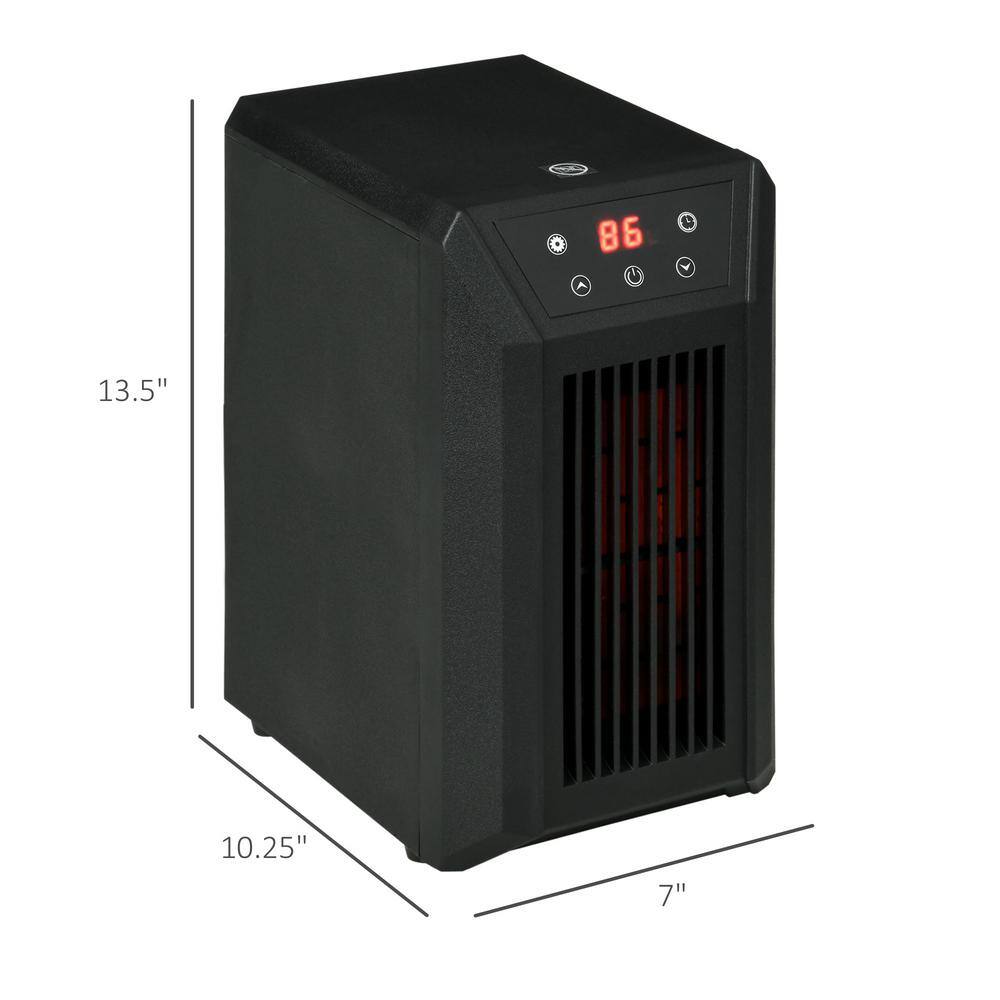 1500 W Fast Heating Portable Electric Space Heater, Cabinet Infrared Quartz Heat Element, Thermostat, Forced Air, Remote - Hercitys