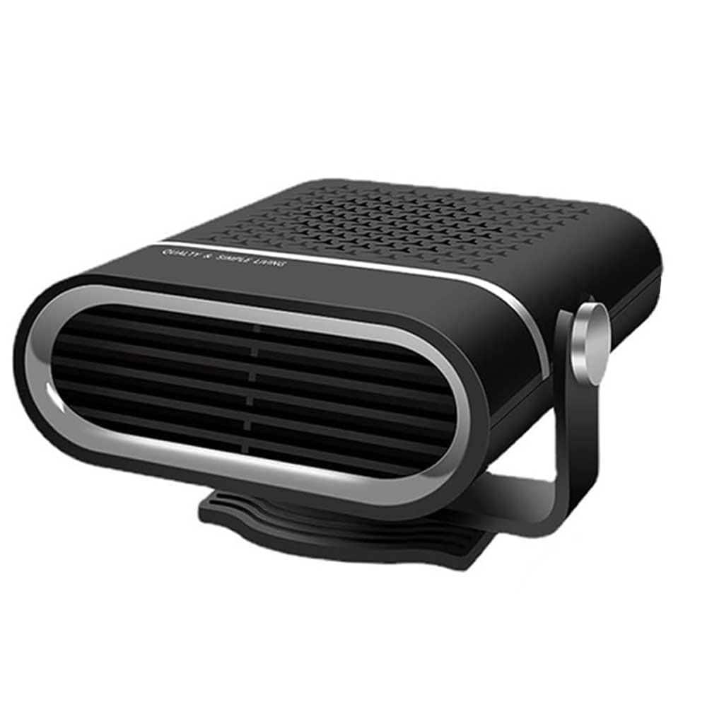 150W 12V Car Heater, 2 Fast Electric Heating and Cooling Fan Portable Windshield Defogger Defroster, Black - Hercitys