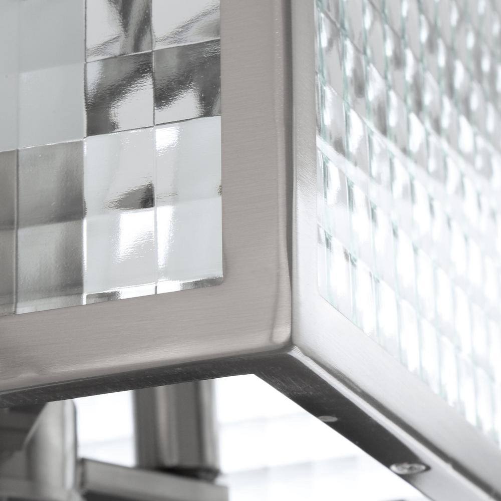 12 in. 3-Light Brushed Nickel Flush Mount with Etched Clear Glass Shade - Hercitys