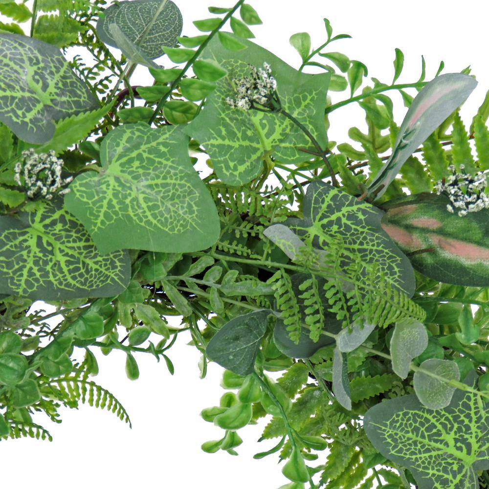 26 in. Mixed Leaf Greenery Wreath - Hercitys