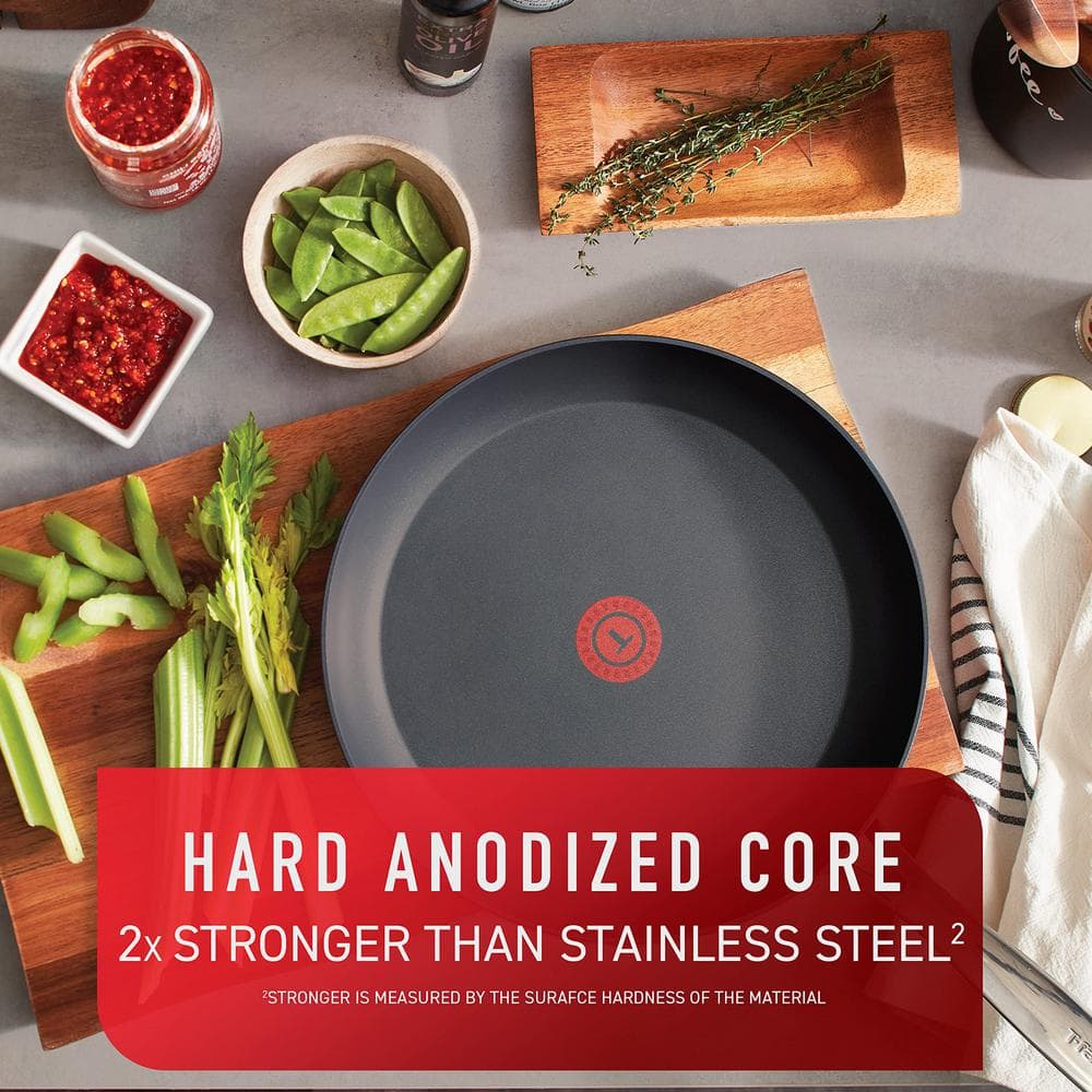 12 in. Platinum Hard-Anodized Aluminum Longest Lasting Nonstick Frying Pan with Safety Stainless Steel Riveted Handles - Hercitys