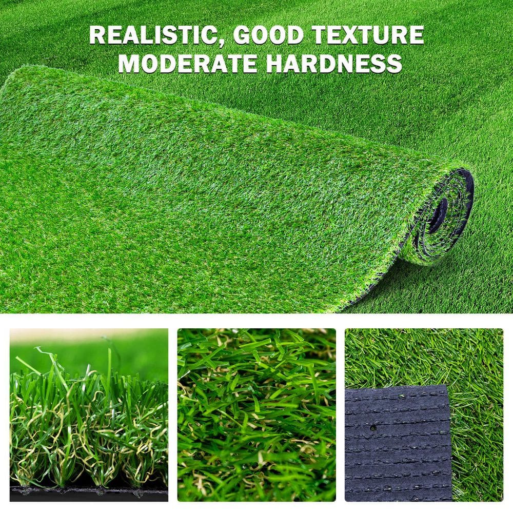 3.3 ft. x 10 ft. Green Outdoor Artificial Grass Runner Rug Realistic Artificial Turf Fake Grass w/Drainage Holes(3Pack) - Hercitys