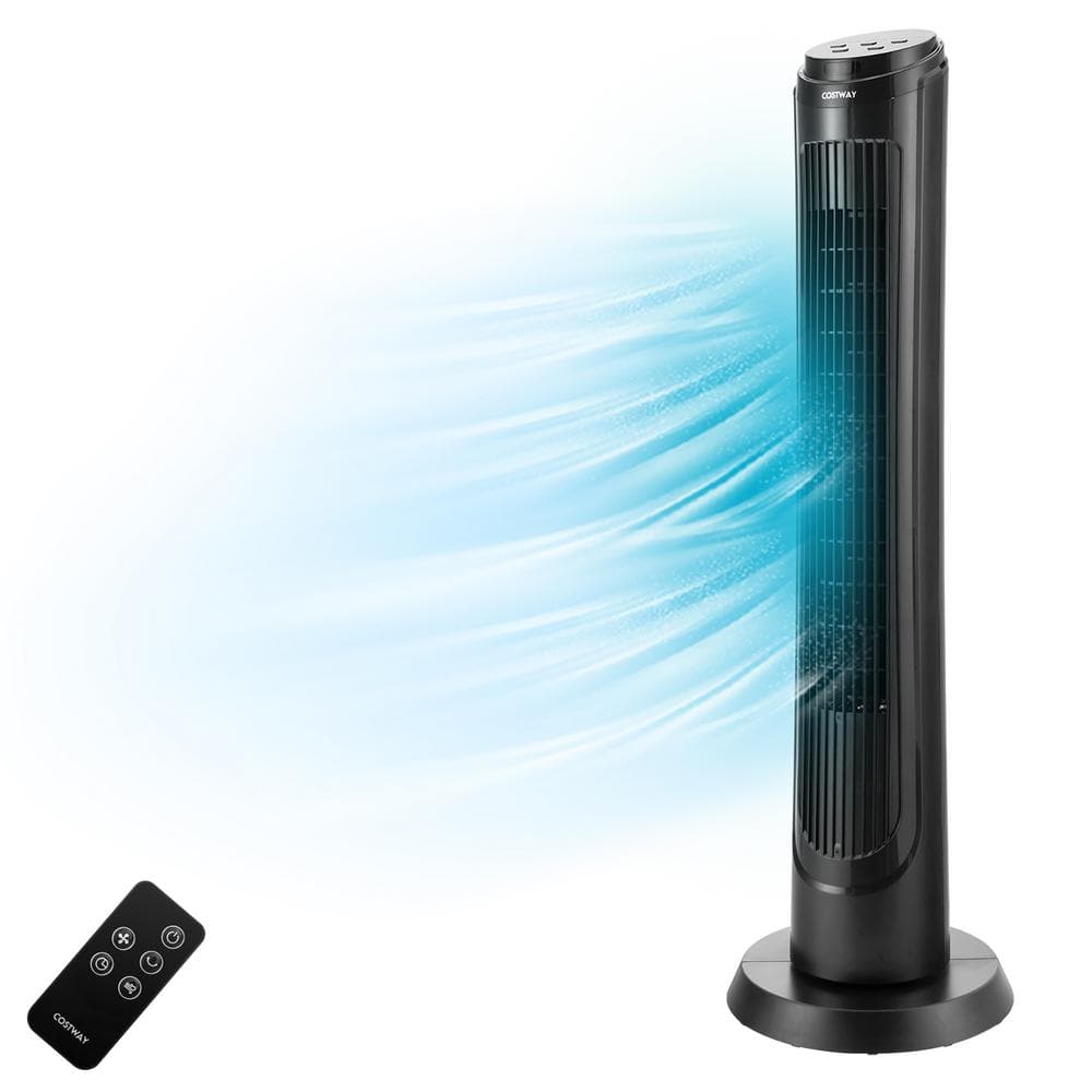 11.5 in. Tower Fan with Remote 75-Degree Oscillating Fan with 3 Wind Modes and 4 Wind Speeds - Hercitys