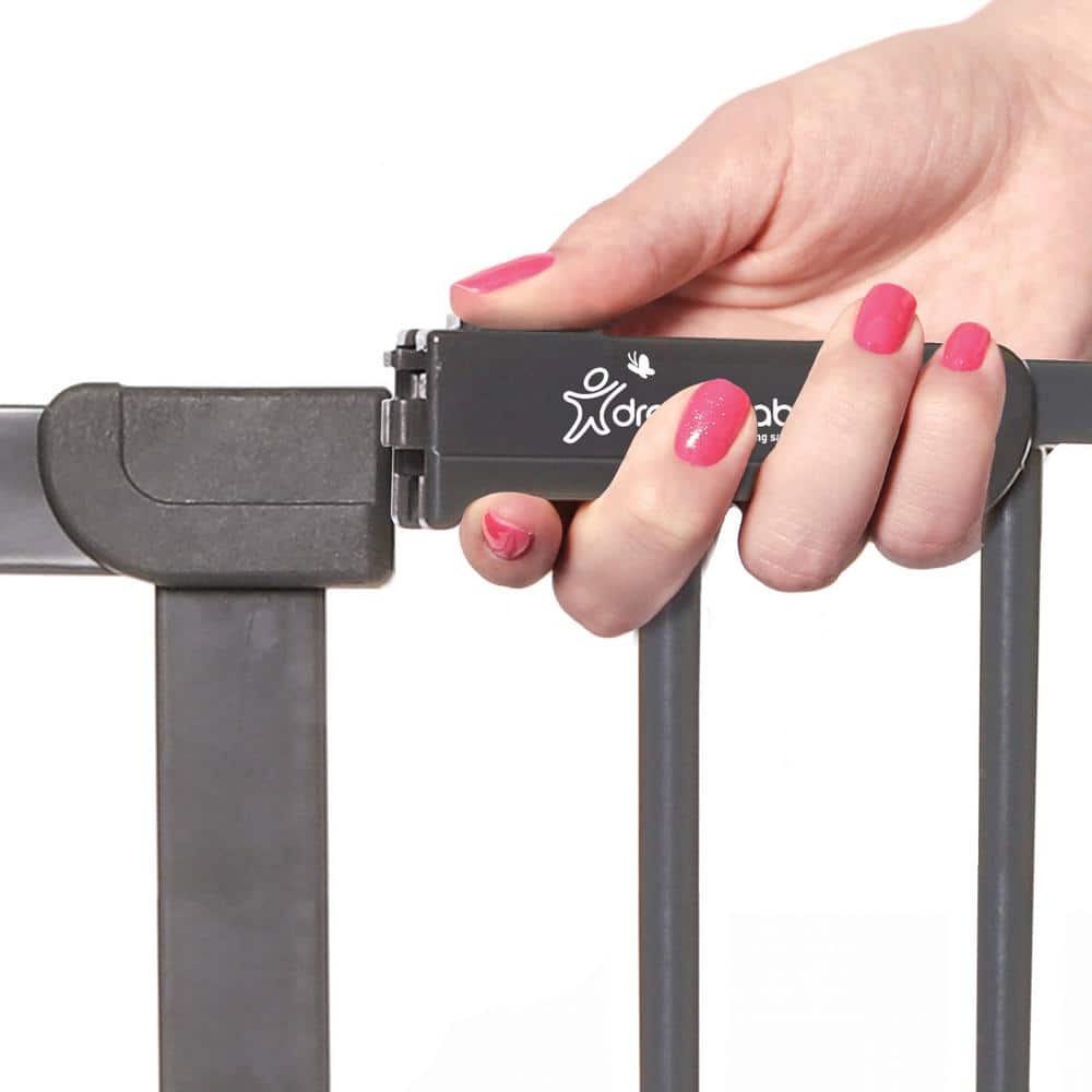 30 in. Tall Metal Ava 29.5 in. to 36.5 in. Wide Pressure Mounted Walk-Thru Baby Gate – Charcoal - Hercitys