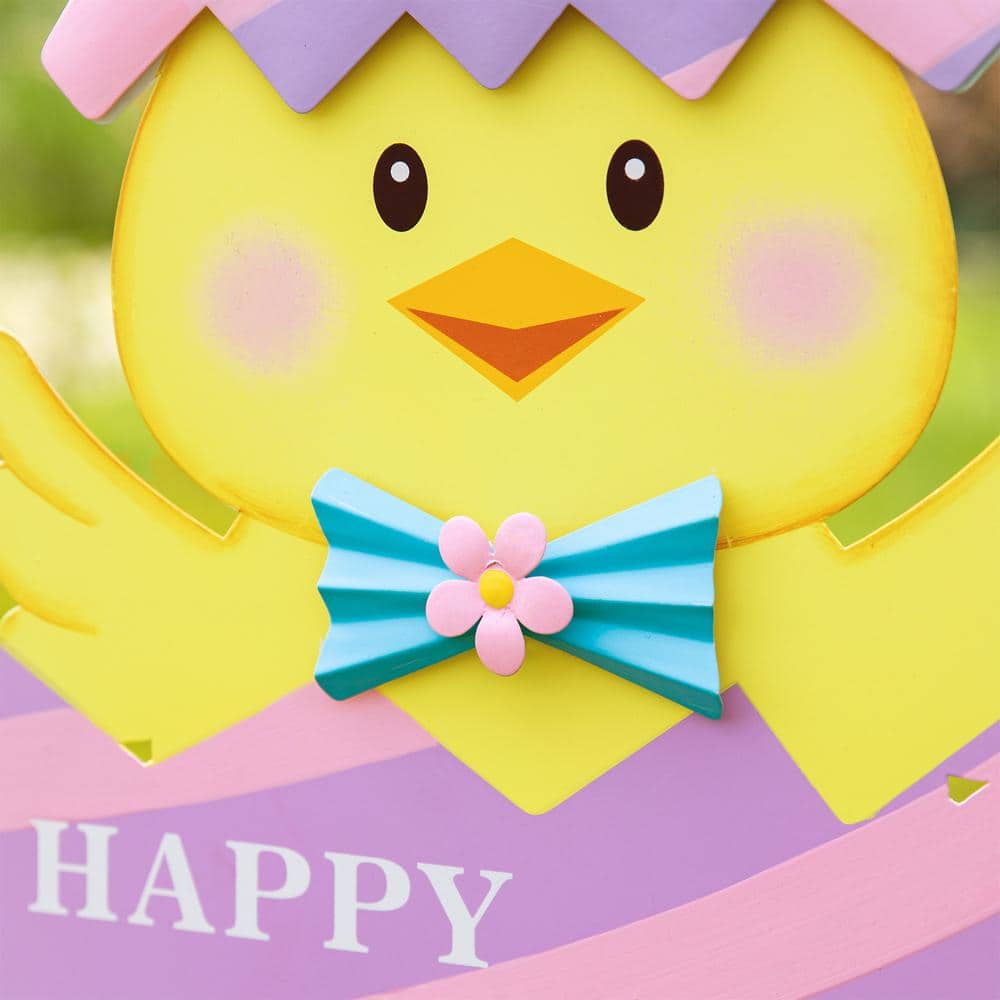 24 in.H Easter Metal Chick Egg Yard Stake (KD) - Hercitys