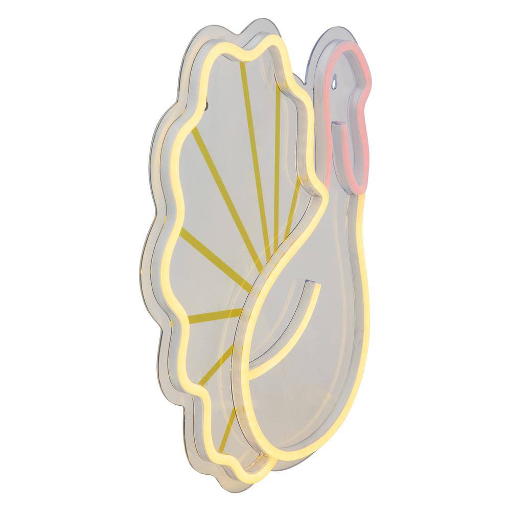 15 in. LED Lighted Neon Style Fall Harvest Turkey Window Silhouette - Hercitys