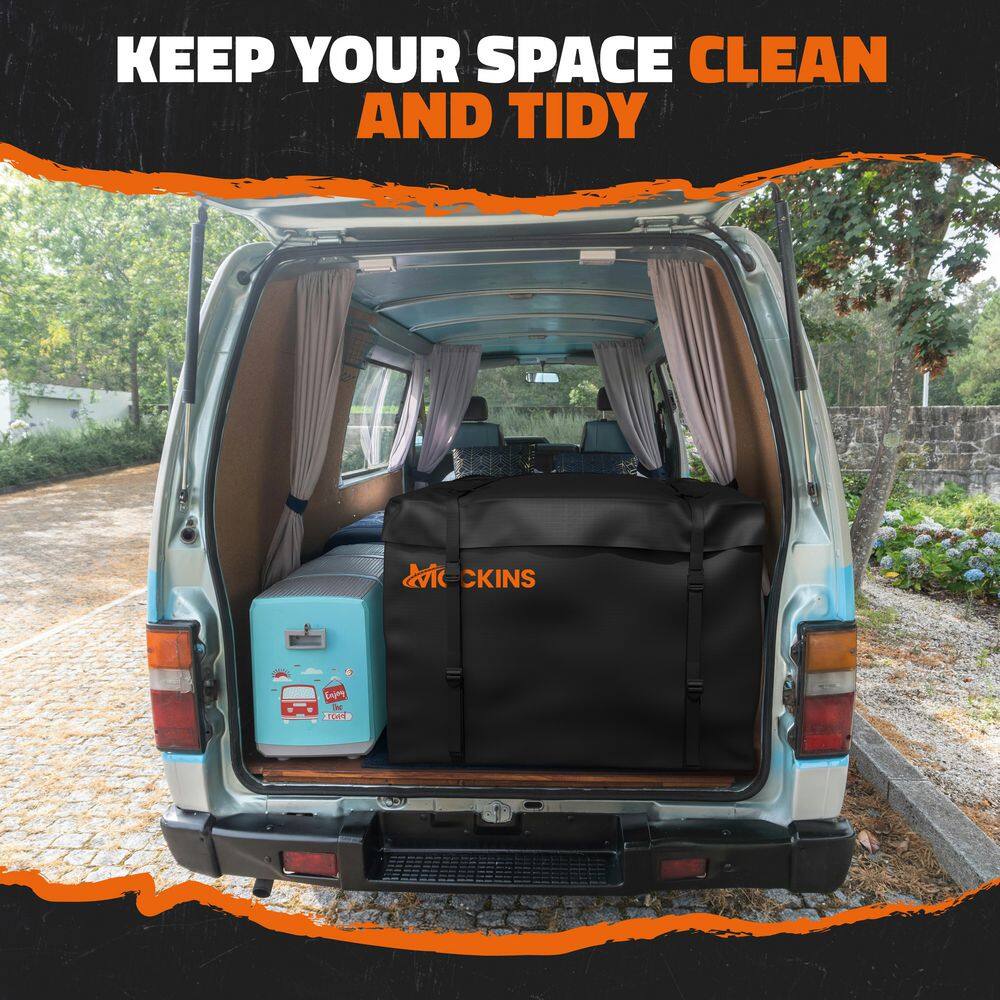 30 cu. ft. Square Waterproof Cargo Carrier Bag (40 in. x. 40 in. x 32 in. ) with Bag Lock, Buckle Straps and Carry Bag - Hercitys