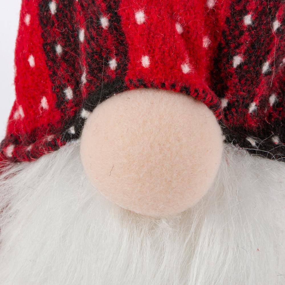 25.2 Illuminated Standing Plush Holiday Gnome Set of 2 - Hercitys