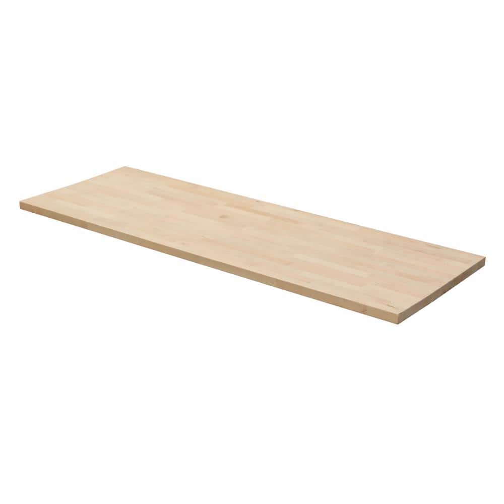 4 ft. L x 25 in. D Unfinished Birch Solid Wood Butcher Block Countertop With Square Edge - Hercitys