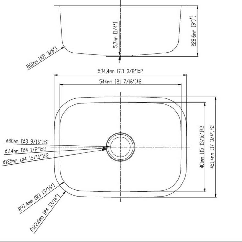 23 in. Undermount Single Bowl 16-Gauge Stainless Steel Kitchen Sink - Hercitys