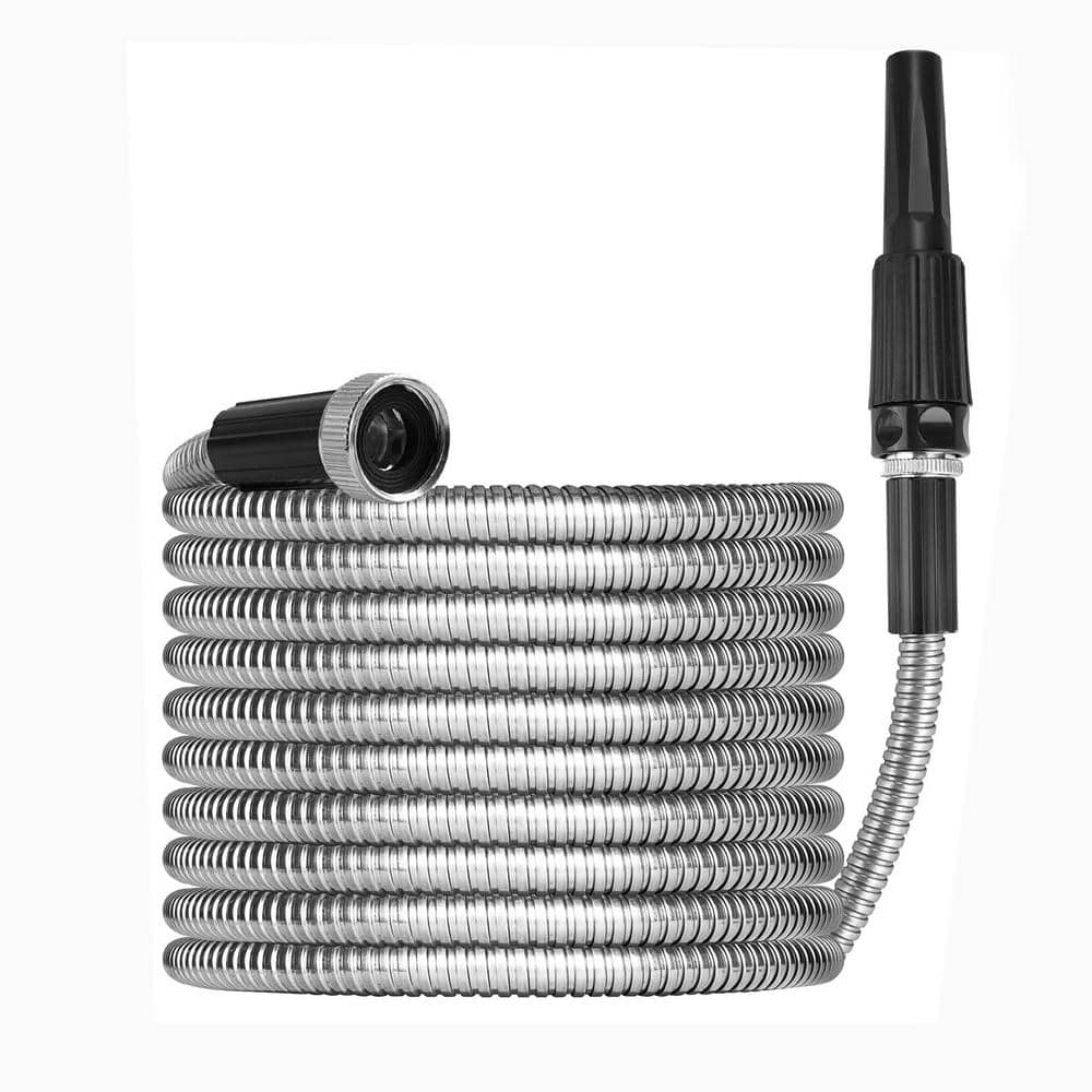 1/2 in. x 50 ft. 304-Stainless Steel Garden Water Hose Pipe Flexible Lightweight Kink Free Garden Water Outdoor Hose - Hercitys