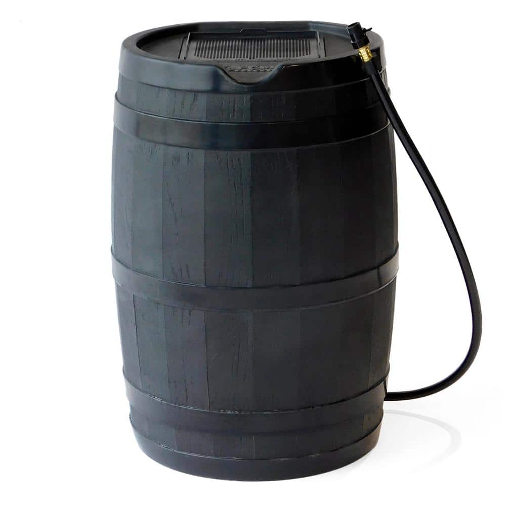 45 Gal. RC45 Rain Barrel, Black - Hercitys