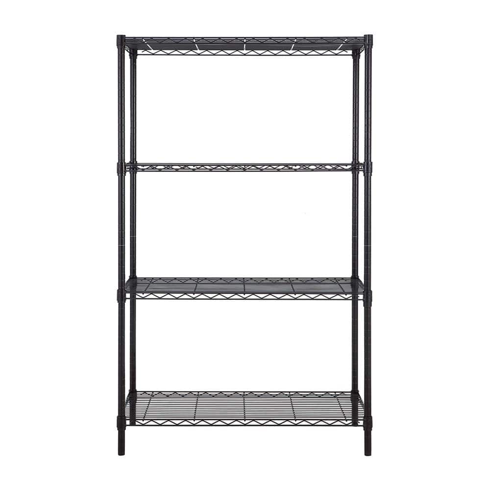 4-Tier Black Coating Utility Wire Shelving Unit (18 in. D x 36 in. W x 59 in. H) - Hercitys