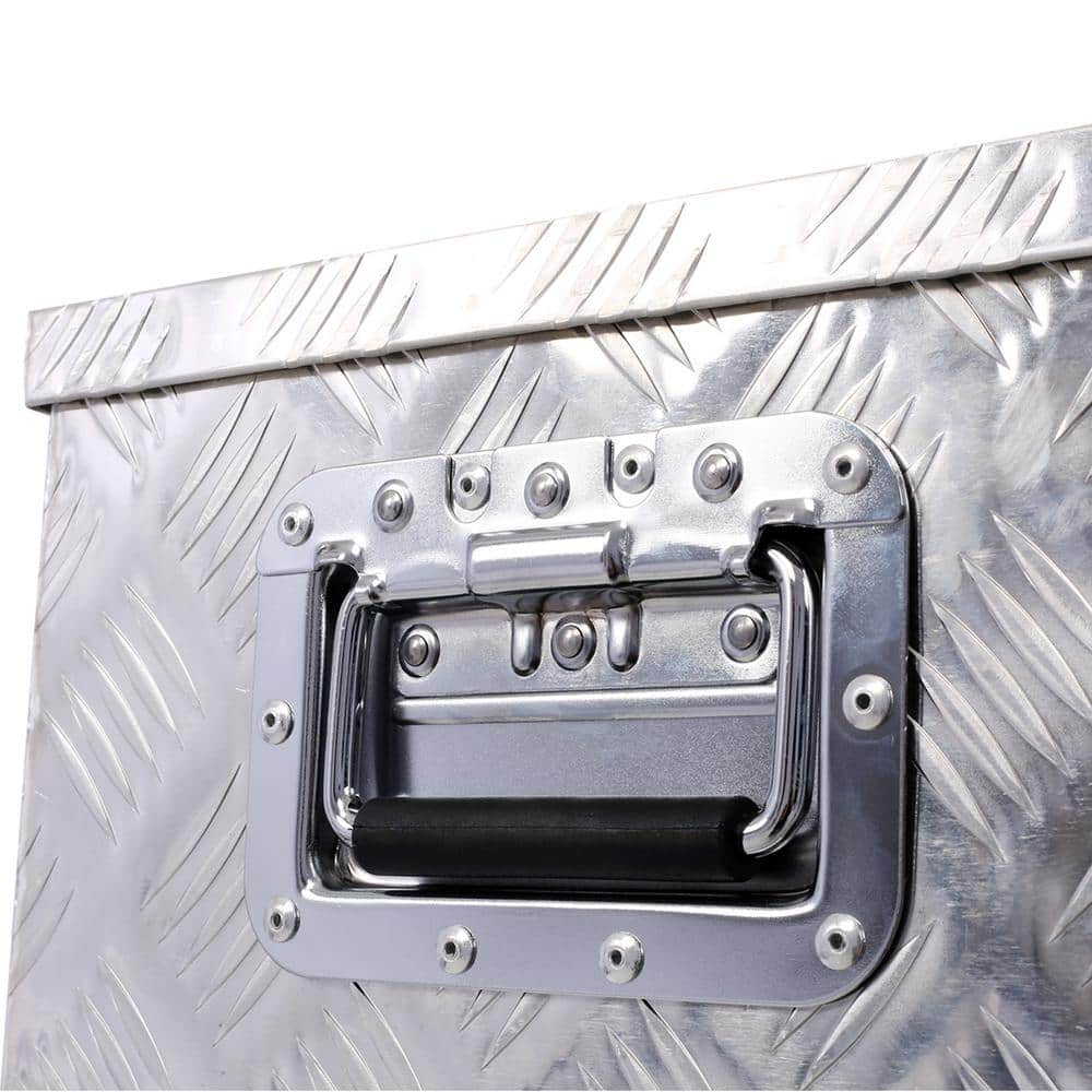 30 in. Trailer Tongue Box, RV Trailer Truck Tool Truck Tool Box, with Lock Keys Side Handle, Silver, 30 x 10 x 13 in. - Hercitys