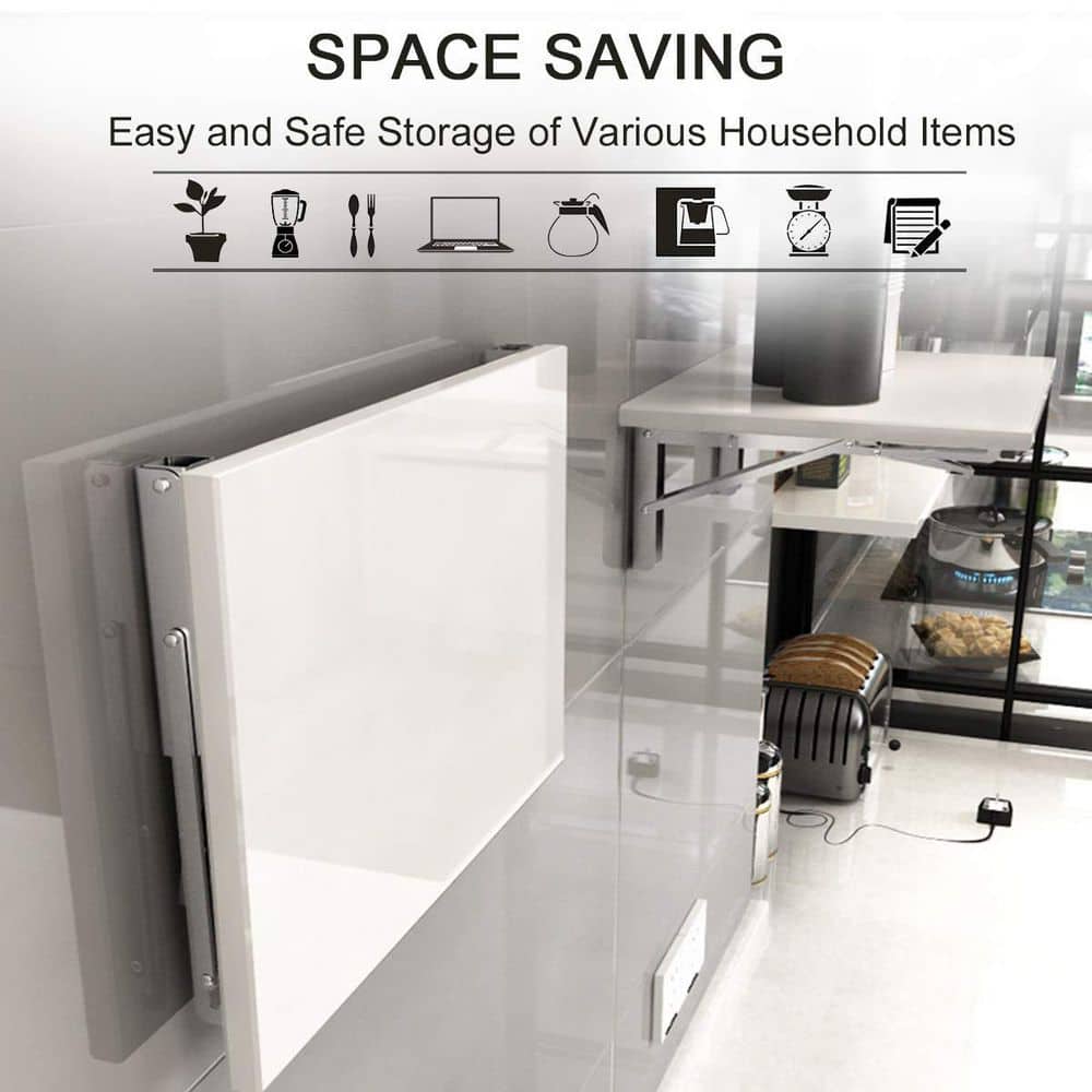 16 in. H Stainless Steel 330 lb. Load Capacity Folding Shelf Bracket, Heavy Duty and Space-Saving (2-Pack) - Hercitys