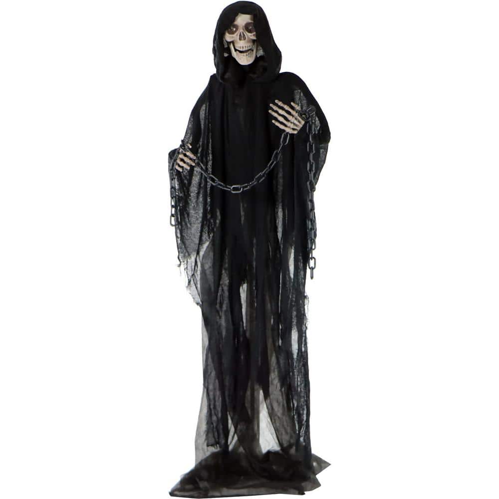 5.5 ft. Animatronic Grim Reaper Halloween Prop - Hercitys