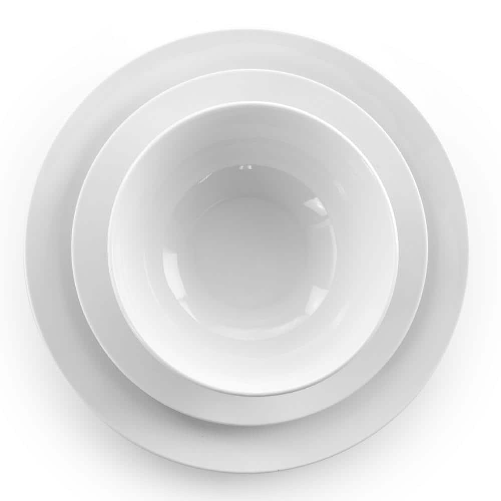 18-Piece Luna White Porcelain Set (Service for 6) - Hercitys