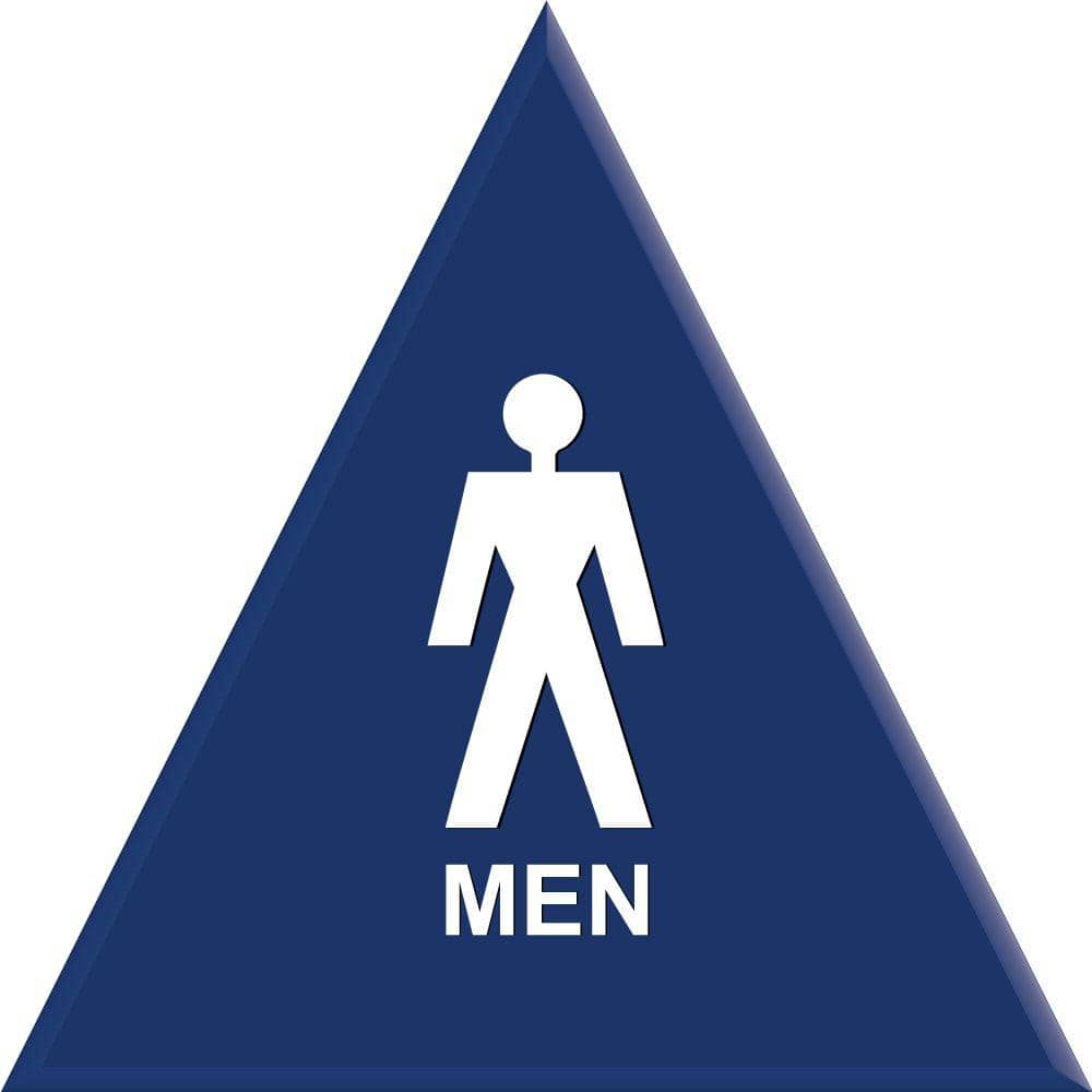 12 in. Blue Triangle with Men Symbol Sign - Hercitys
