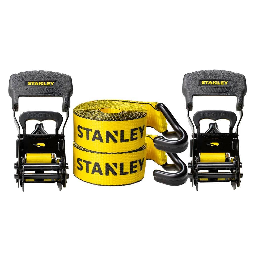 1.5 in. x 16 ft. Ratchet Straps 3300 lbs. Break Strength (2-Pack) - Hercitys
