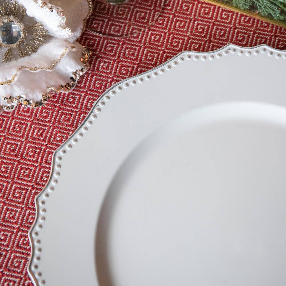 16 in. White Plastic Charger Plate (Set of 8) - Hercitys