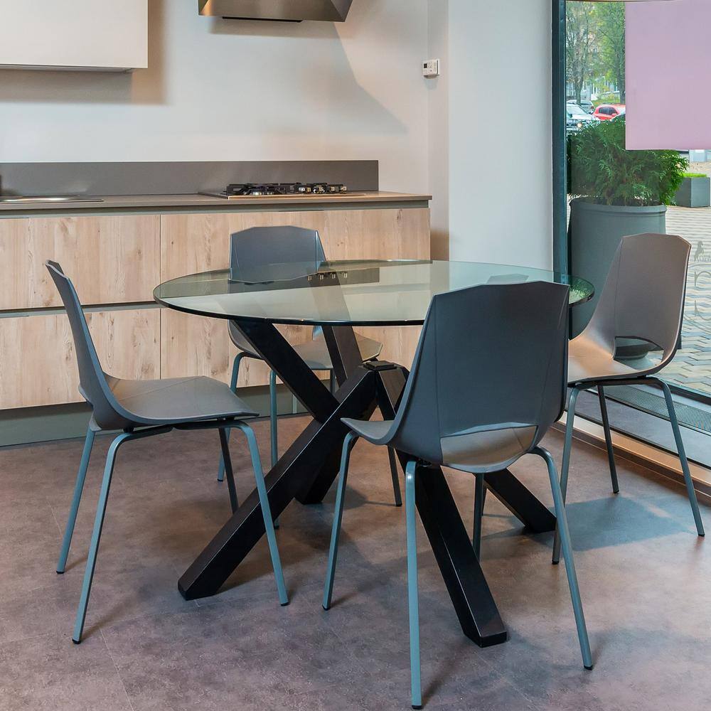 18 in. Clear Round Glass Table Top, 1/2 in. Thickness Tempered Flat Edge Polished - Hercitys