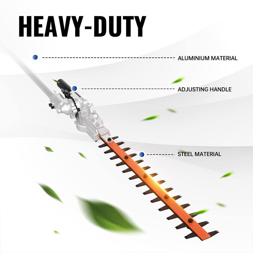 16 in. Hedge Trimmer Attachment Universal, Dual Action Articulating, Heavy Duty Steel Material, 12-Angle Positon - Hercitys