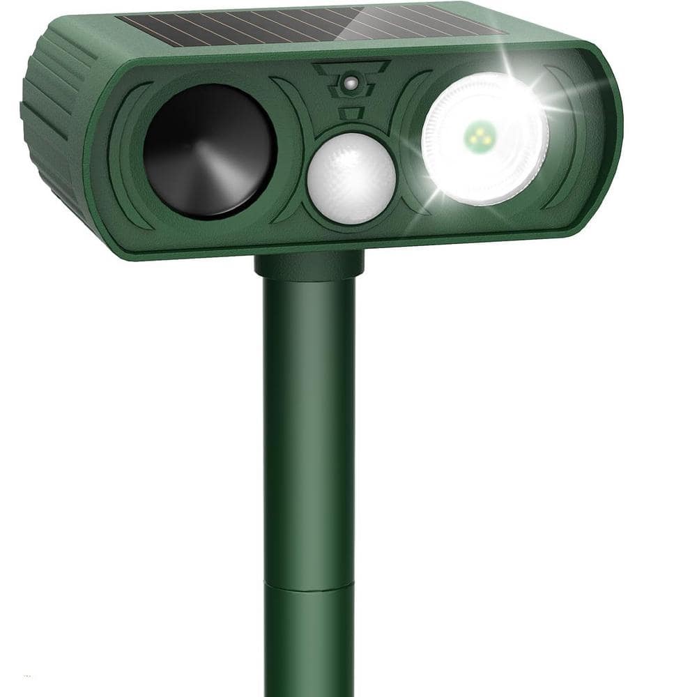 5-Watt Solar Electronic Outdoor Dogs, Cat, Coyote, Deer, Racoon, Skunk Ultrasonic Waterproof Motion Detection Repellent - Hercitys