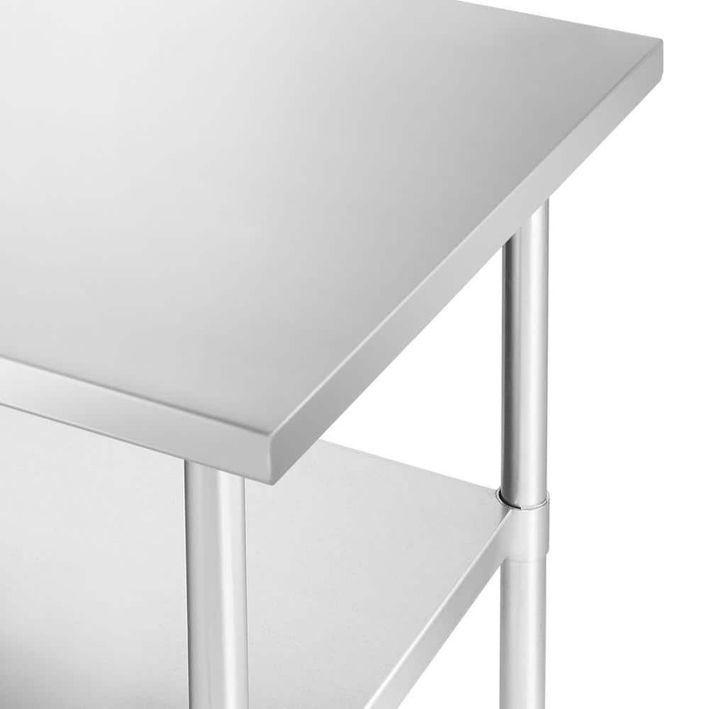 24 in. x 36 in. Stainless Steel Kitchen Prep Table with Bottom Shelf - Hercitys