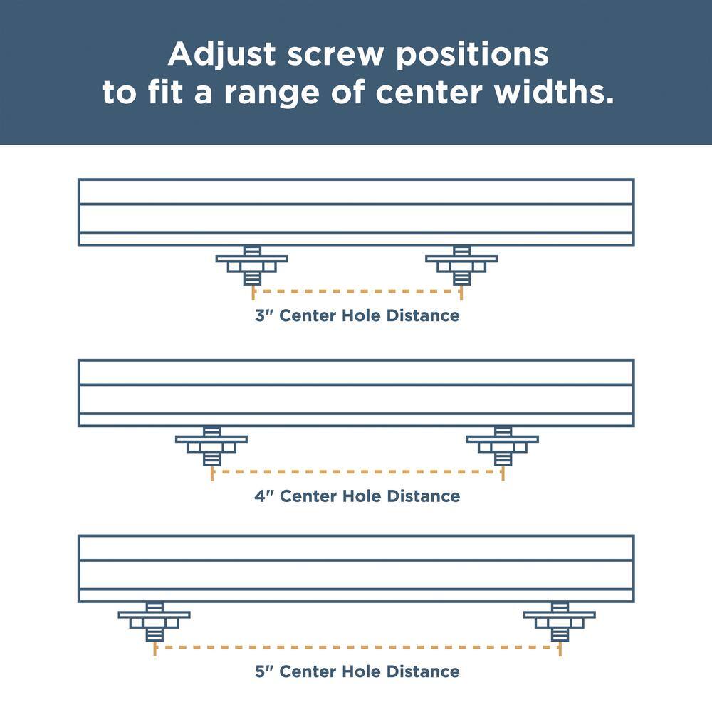 5-Pack Modern Arch Adjusta-Pull Adjustable 2 to 8-13/16 in. (51-224 mm) Modern Matte Black Cabinet Drawer Pulls - Hercitys