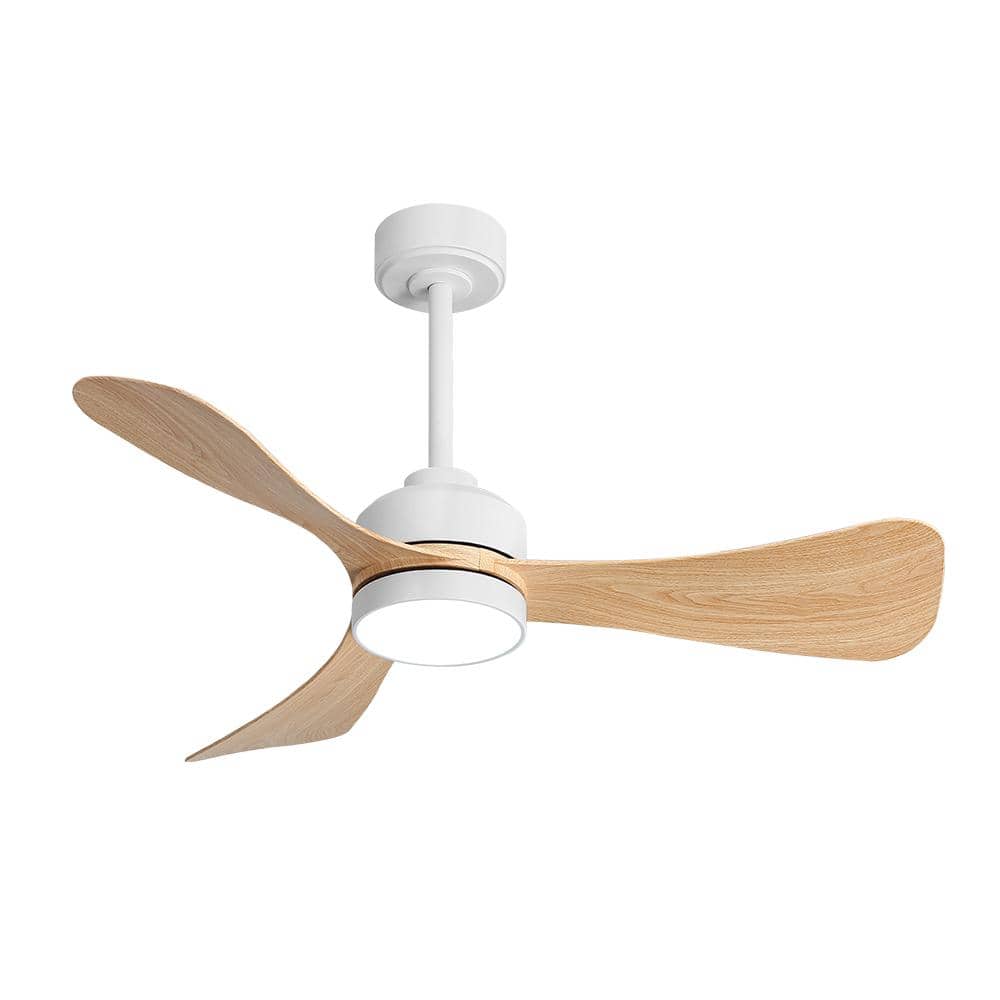 42 in. Indoor Ceiling Fan with Integrated LED and Remote, White - Hercitys