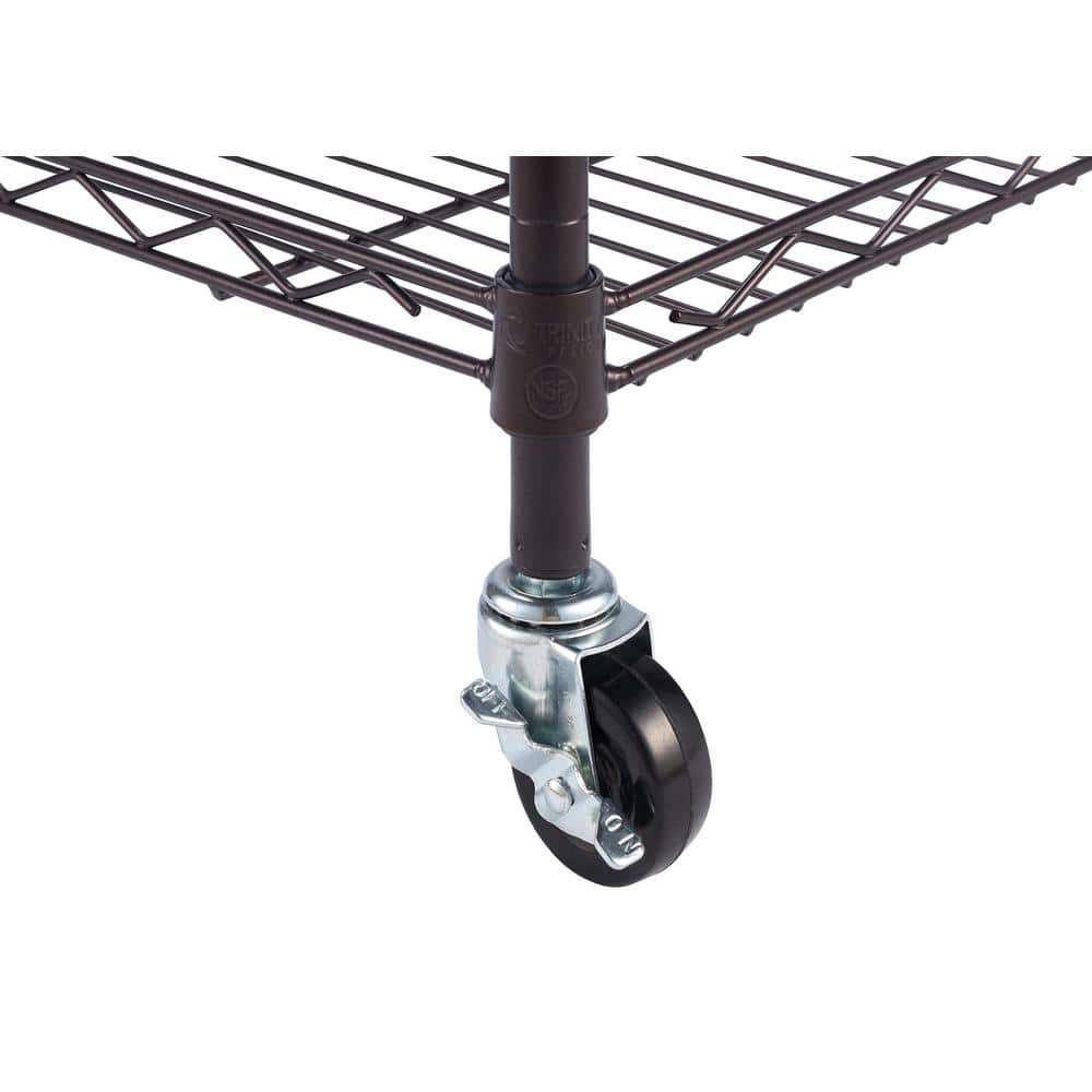 5-Shelf Steel Bronze Pantry Organizer with Shelf Dividers - Hercitys