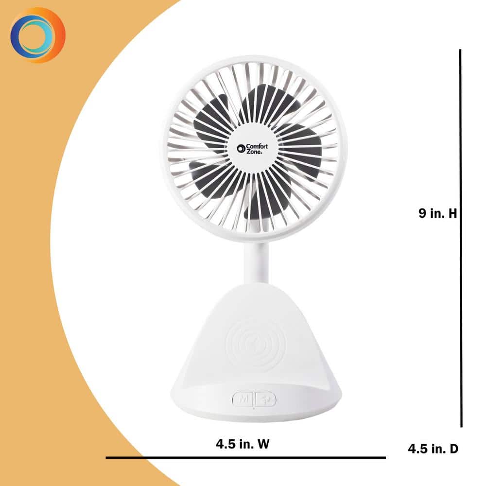 4 in. 3-Speed Personal Fan with Phone Charger - Hercitys