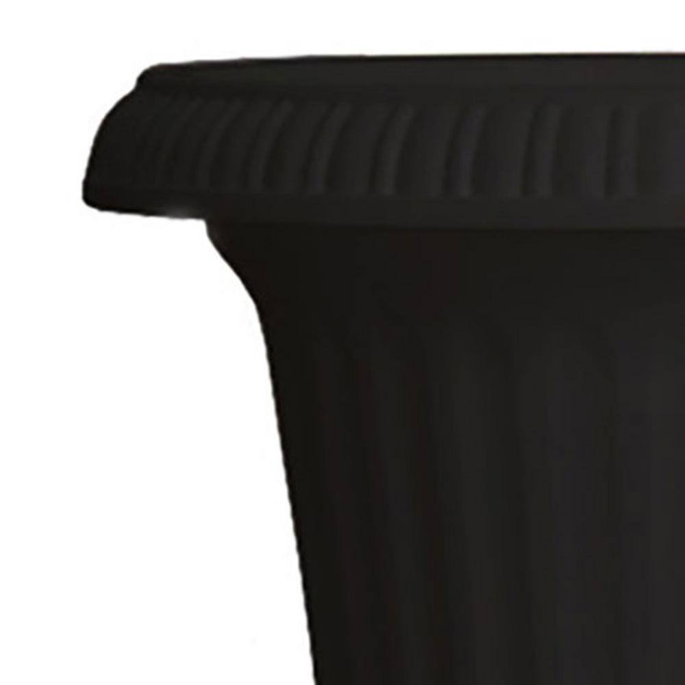 14 in. Black Lightweight Resin Plastic Outdoor Utopian Urn Planter (2-Pack) - Hercitys