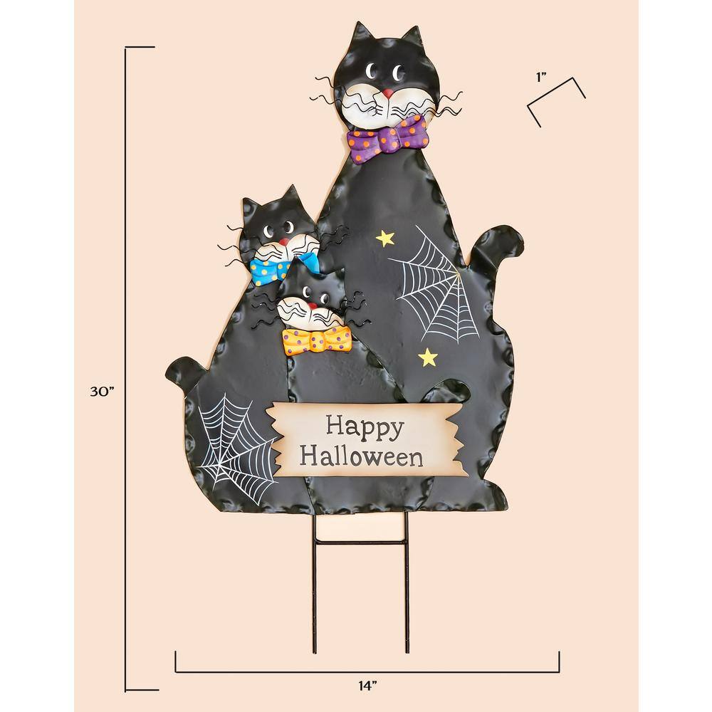 30 in. Metal Halloween Figure Stake Cat - Hercitys