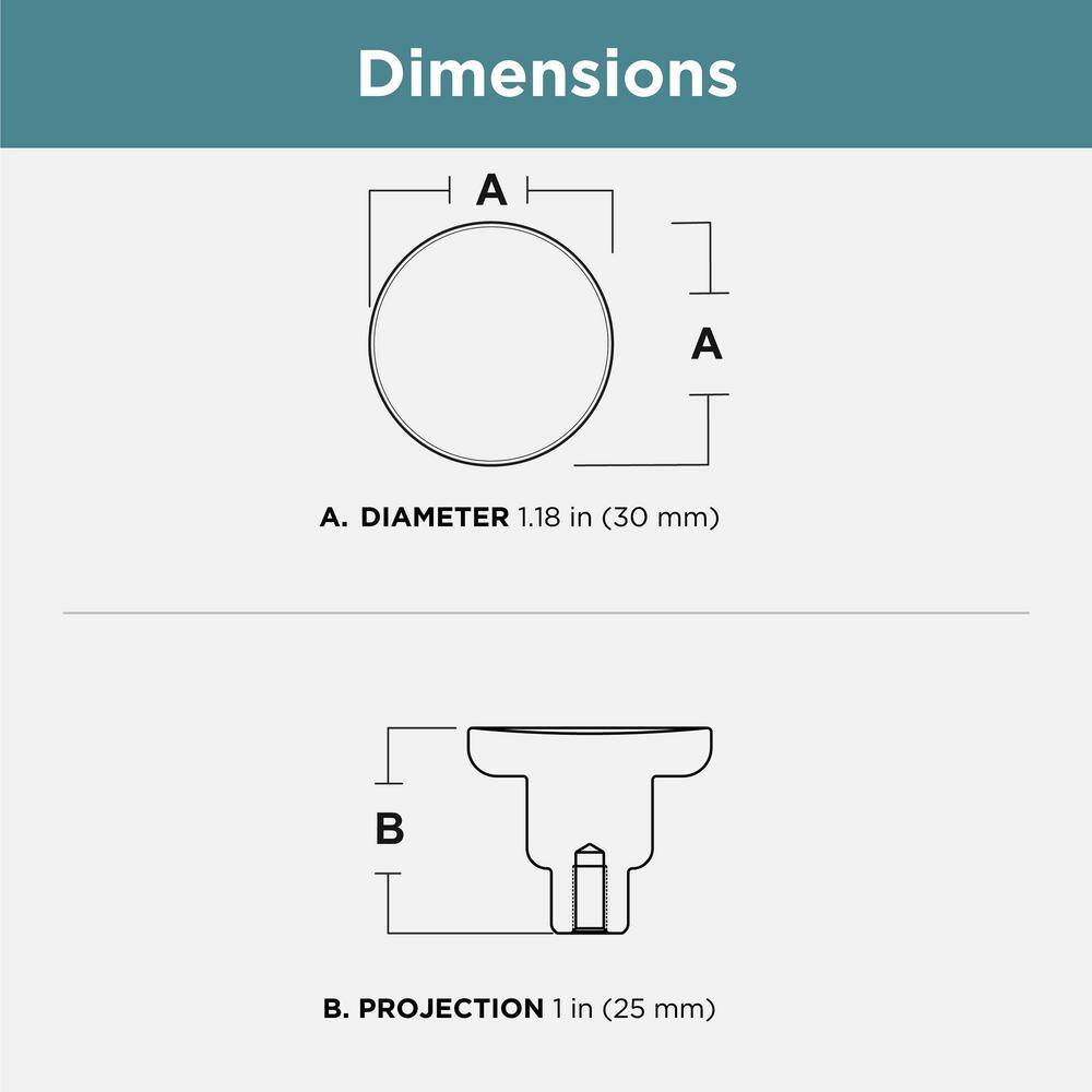 10-Pack Art Deco Streamline Round 1-3/16 in. (30 mm) Modern Satin Nickel Cabinet Knobs - Hercitys