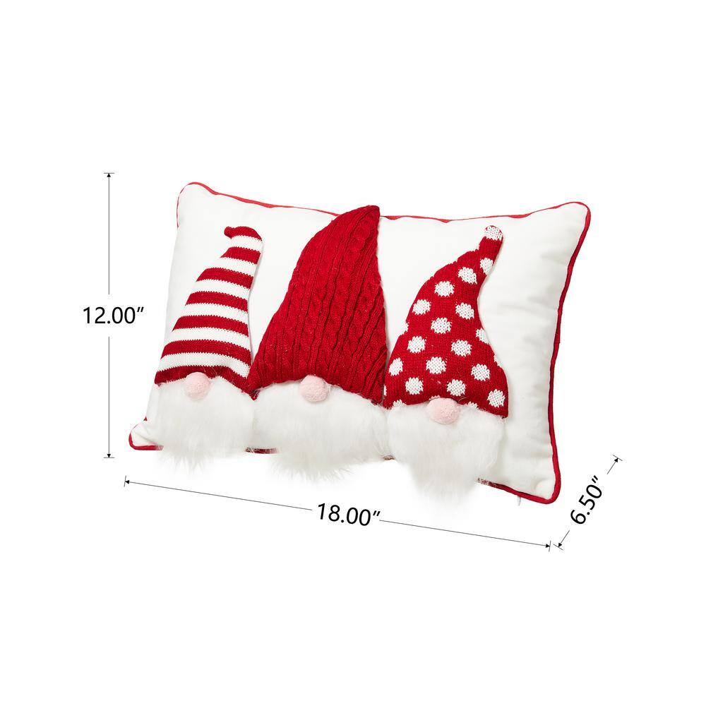 18 in. L 3D Heavy Cotton Knitted Gnome Pillow - Hercitys