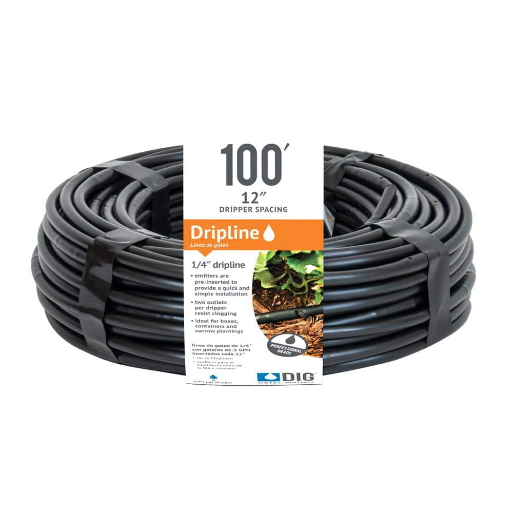 1/4 in. x 100 ft. Dripline with 12 in. Emitter Spacing - Hercitys