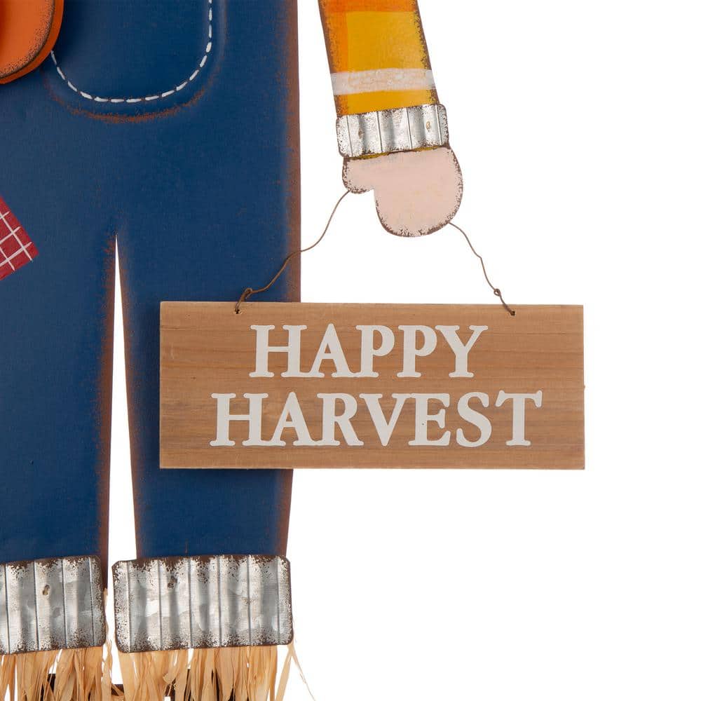 36 in. H Fall Metal Scarecrow Yard Stake/Standing/Hanging Sign (KD, 3-Function) - Hercitys