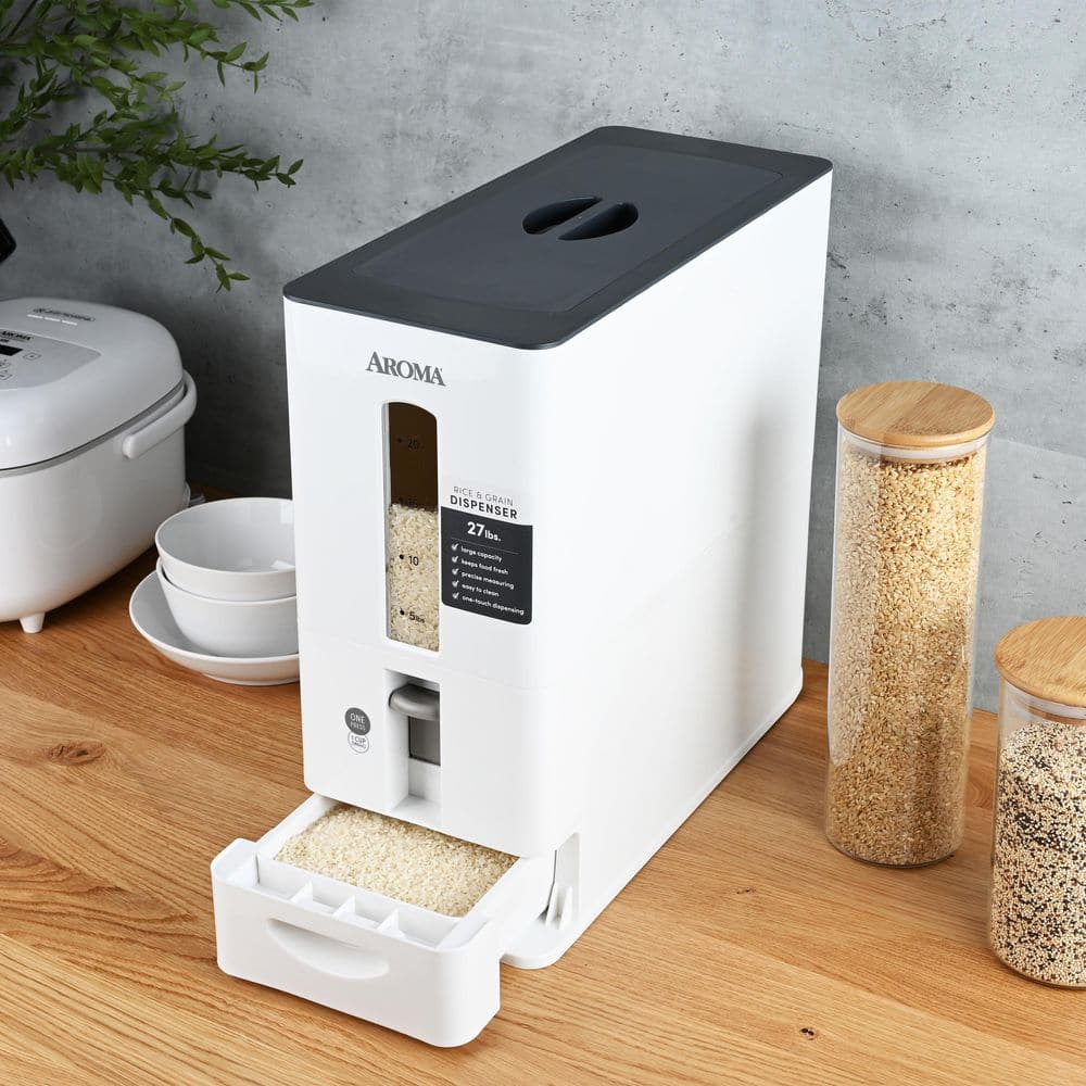 22 lbs. White Rice Dispenser Set - Hercitys