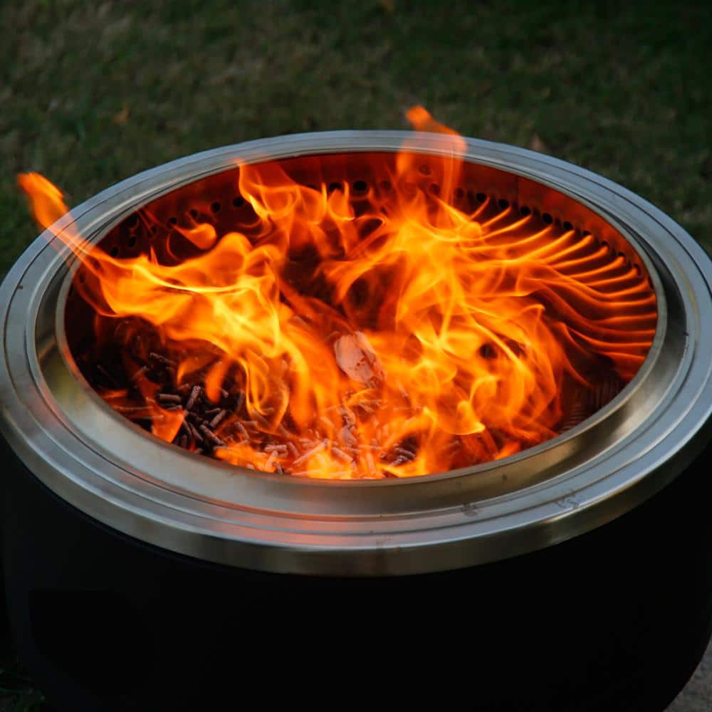 22 in. Smokeless Wood Burning Fire Pit with Turbo Technology, Removable Ash Pan, and Weather Resistant Cover - Hercitys