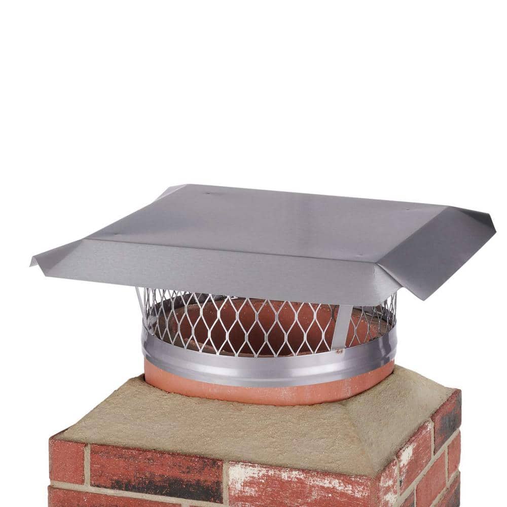 13 in. Round Clamp-On Single Flue Liner Chimney Cap in Stainless Steel - Hercitys