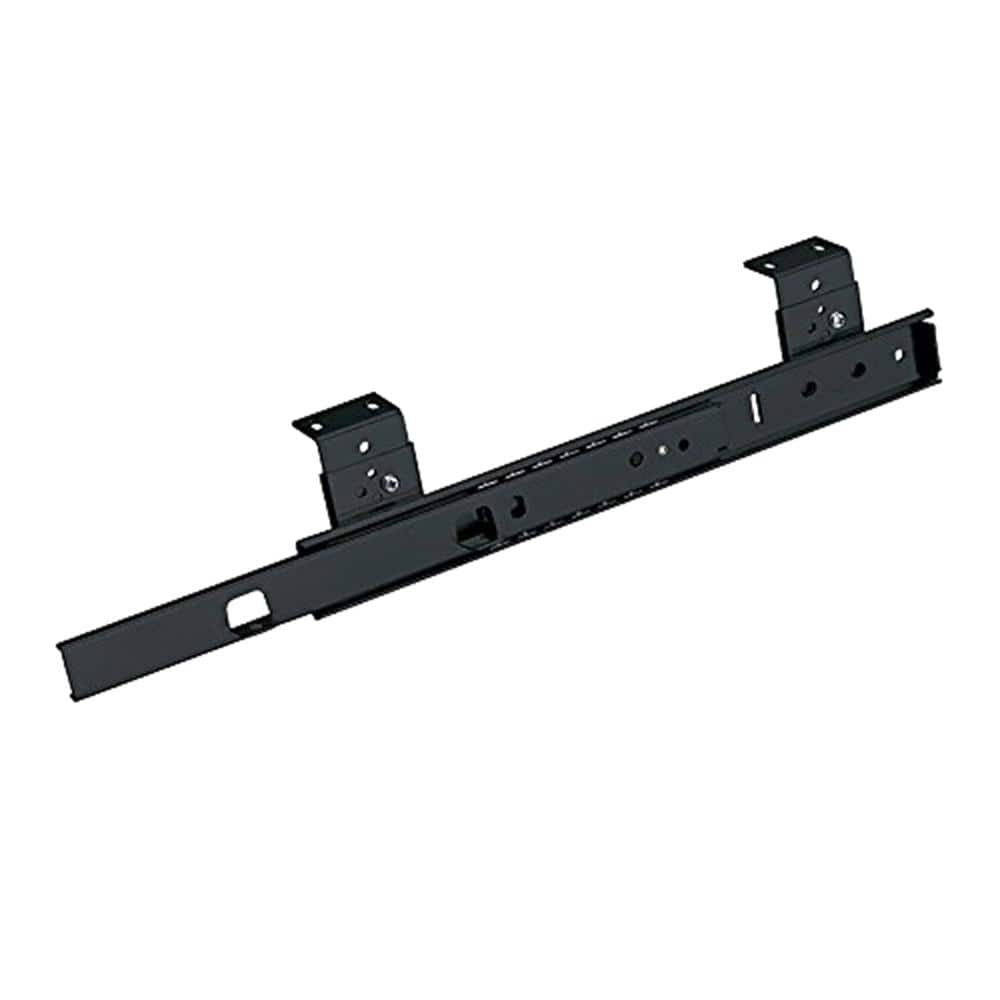 14 in. (356 mm) Black 3/4 Extension Side Mount Ball Bearing Keyboard Slide, 1-Pair (2-Pieces) - Hercitys