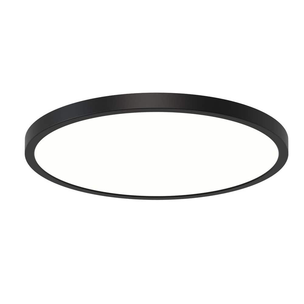 24 in. 48-Watt 3050 Lumens Black Integrated LED Flat Panel Light Flush Mount Ceiling Light with 5CCT Selectable - Hercitys