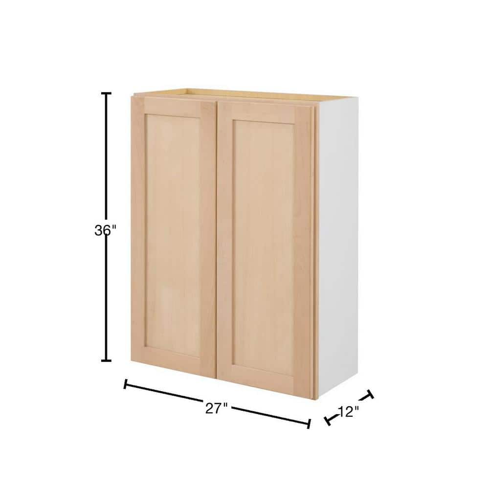 27 in. W x 12 in. D x 36 in. H Ready to Assemble Wall Kitchen Cabinet in Unfinished with CLICKREADY Technology - Hercitys
