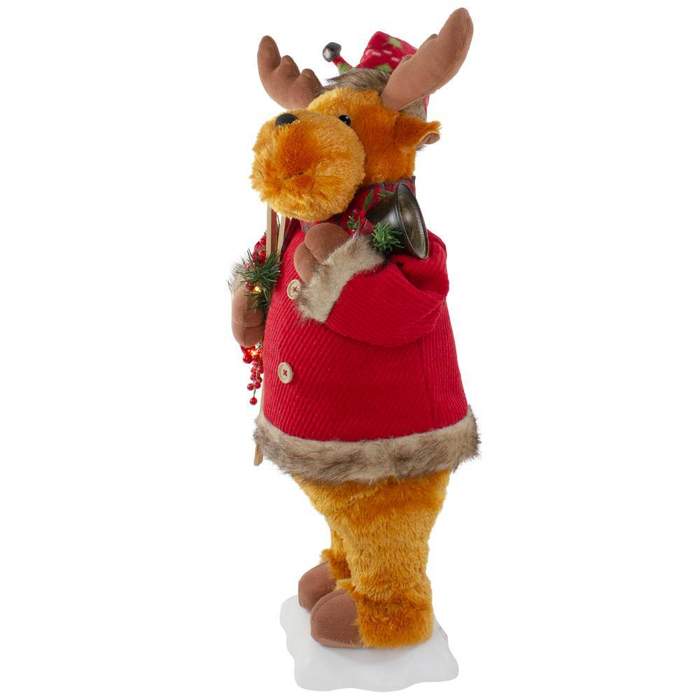 24 in. Lighted Standing Animated Moose Musical Christmas Figure - Hercitys
