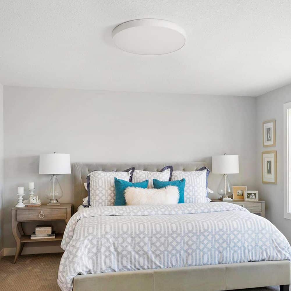 19.69 in. 24-Watt LED Ceiling Light Round Flush Mount Close to Ceiling Light (White) - Hercitys