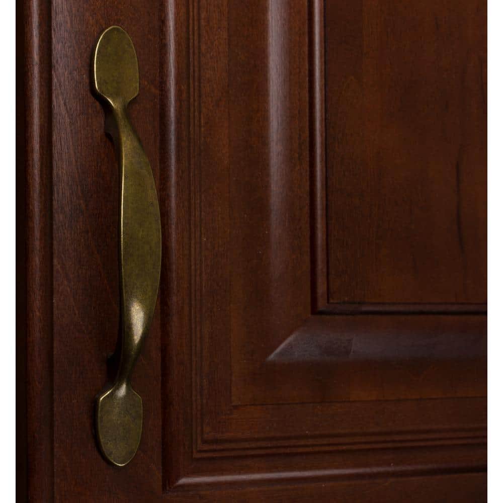 3 in. Center-to-Center Antique Brass Classic Cabinet Pull (10-Pack) - Hercitys